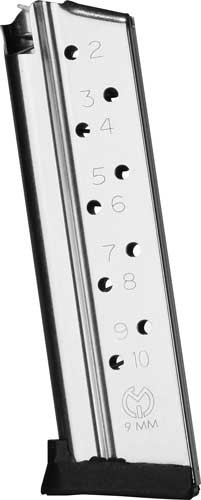 Metalform 1911 Government 9mm 10rd Stainless Steel Removable Base Magazine - M1911910SRB