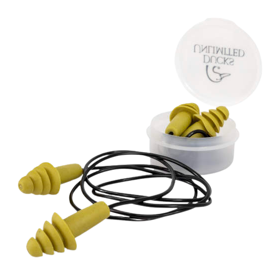 Radians Ducks Unlimited Reusable Earplugs 27dB Green 2/pr with Case - DURPLGN27B2