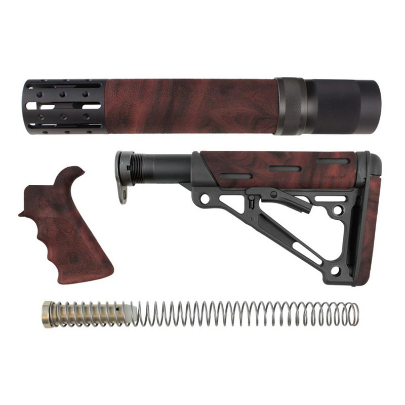 Hogue AR-15/M-16 Overmolded Grip/Forend/Collapsible Buttstock Kit, Red Lava - 15478