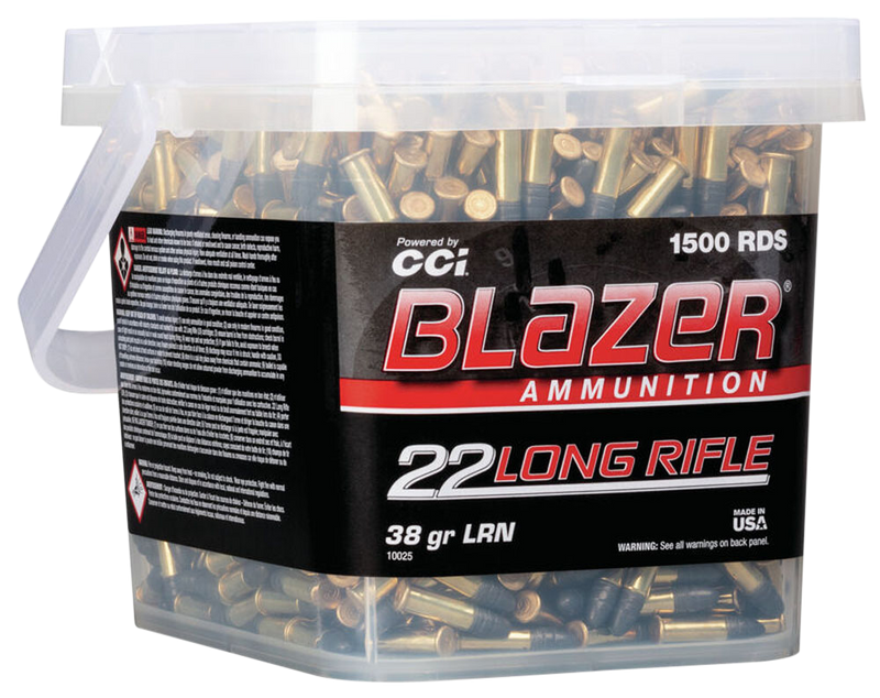 CCI Blazer Brass .22 LR 38gr Lead Round Nose 1500 Round Bucket - 10025