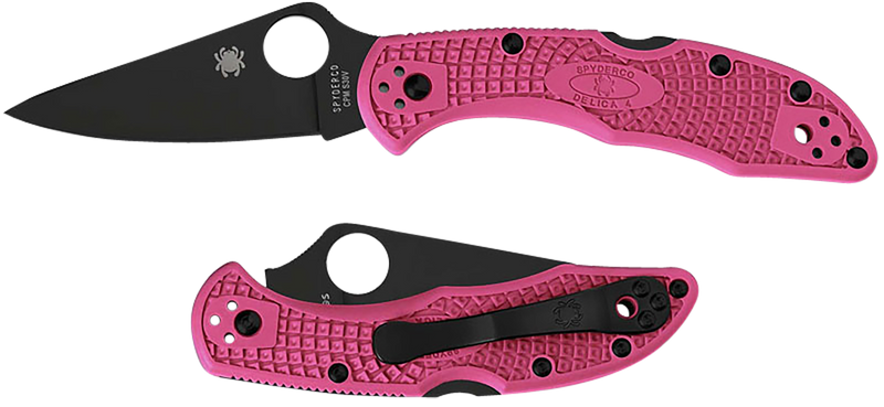 Spyderco Delica 4 Lightweight Folding Knife, Pink/Black - C11FPPNS30VBK