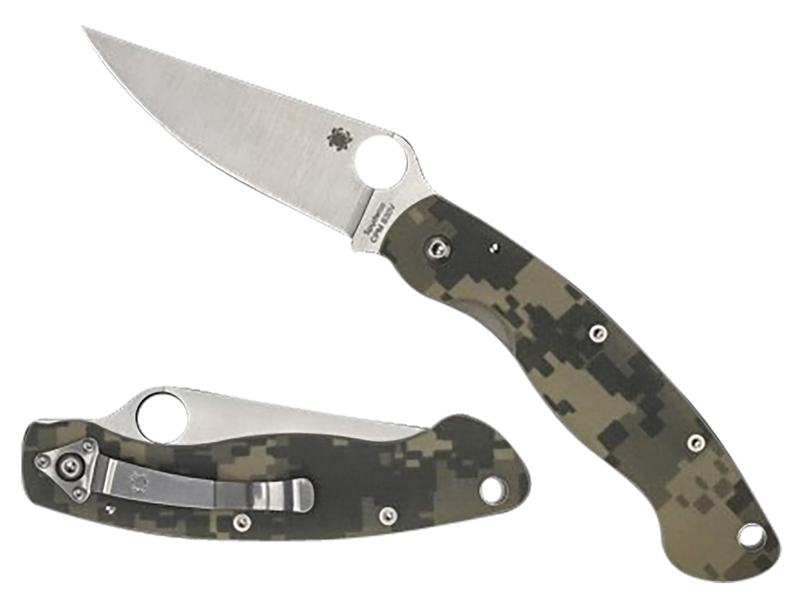 Spyderco Military 4" Folding Clip Point Folding Knife, Digital Camo - C36GPCMO