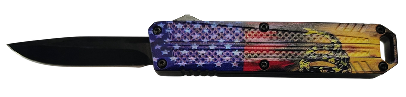 Xcaliber Knife Company Don't Tread on Me Small Folding Knife, Black - 728881687591