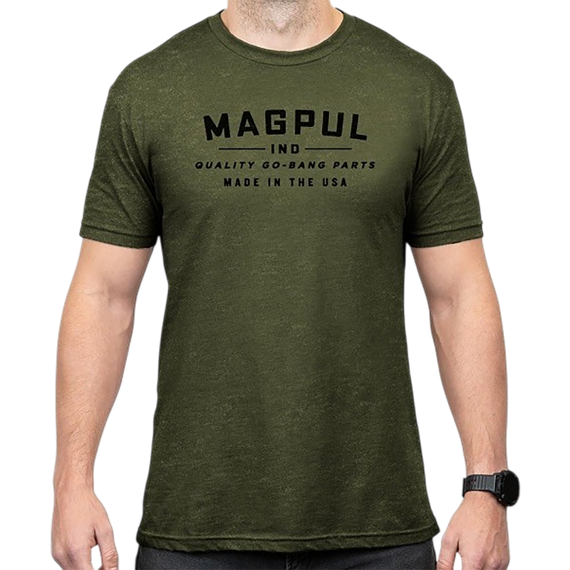 Magpul Go Bang Parts Short Sleeve T-Shirt, Olive Drab Heather - MAG1112-317