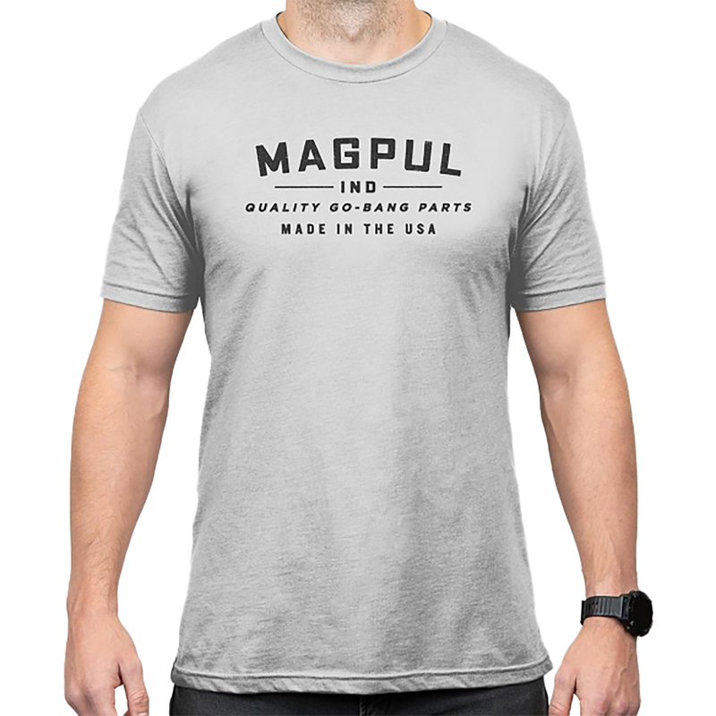 Magpul Go Bang Parts Stone Gray Heather Short Sleeve Shirt - MAG1112-041-M