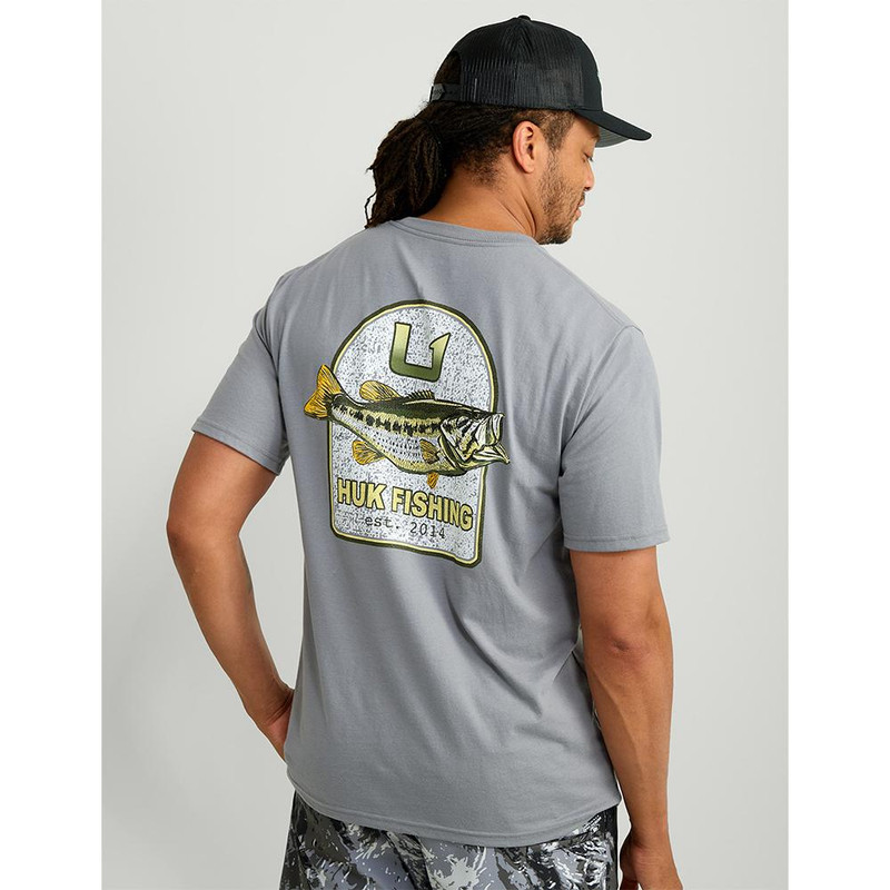 HUK KC Badge Series Short Sleeve Shirt, Grey - H1000549-016-M