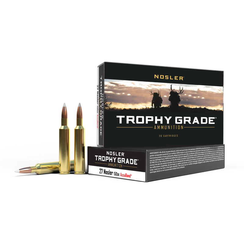 Nosler Trophy Grade 27 Nosler 150gr AccuBond Rifle Ammunition, 20rd - NOS 61026