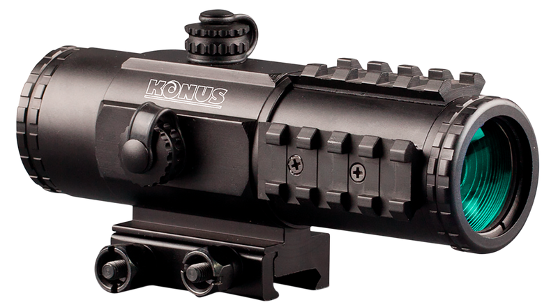 Konus Sight Pro PTS2 3x30mm Red/Blue BDC Reticle Riflescope, Matte Black - 7203