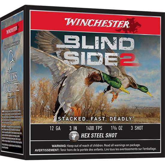 Winchester Blind Side Steel 12 Gauge 3" 1-3/8 oz #3 Shot 25 Rounds - XBS1233