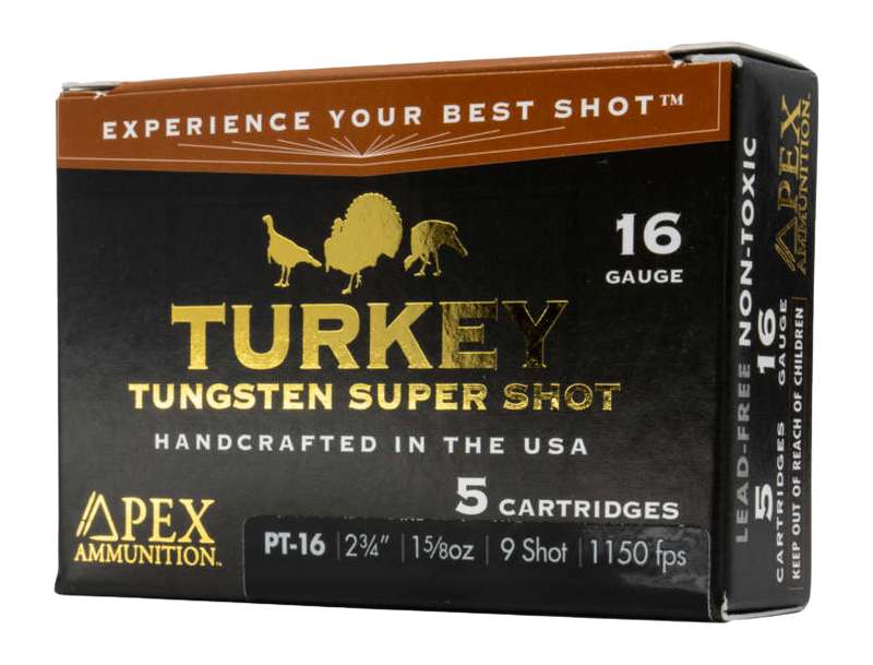 Apex Ammunition Steel 16 Gauge 1-5/8 oz #9 Shot 5 Round Box - PT16-9