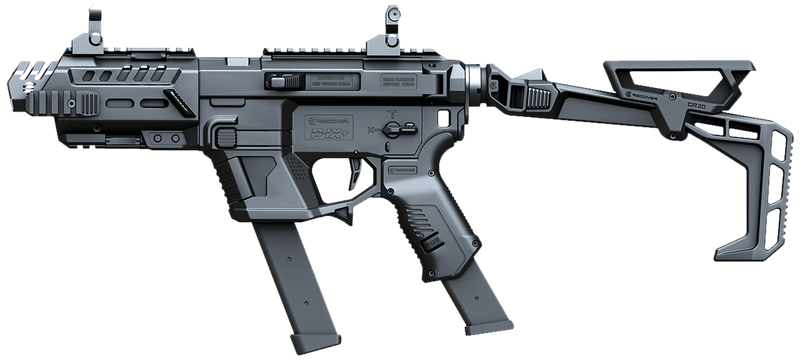 Recover Tactical P-IX+Basic PG9 Folding Stock with Metal Front Guard, Black - PIXPBFST01