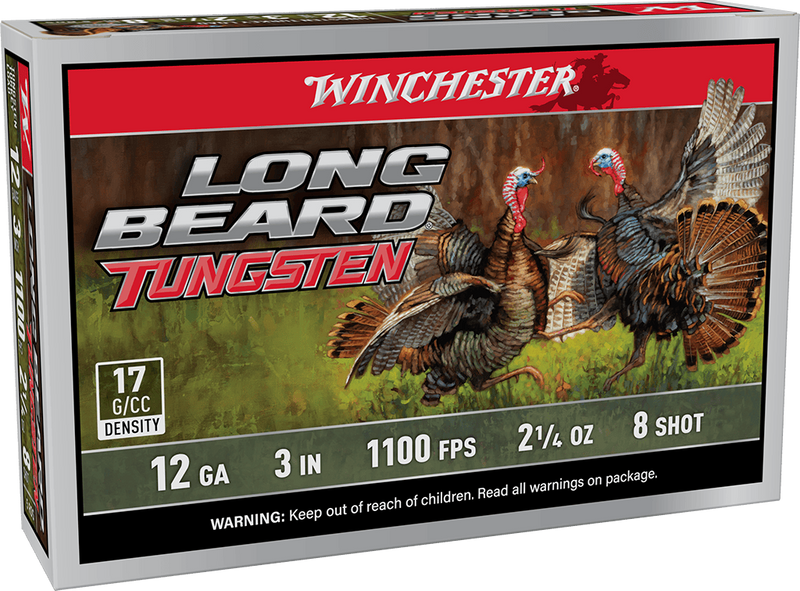 Winchester Long Beard Tungsten Plastic 12 Gauge 3" #8 Shot 5 Round Box - LBT1238