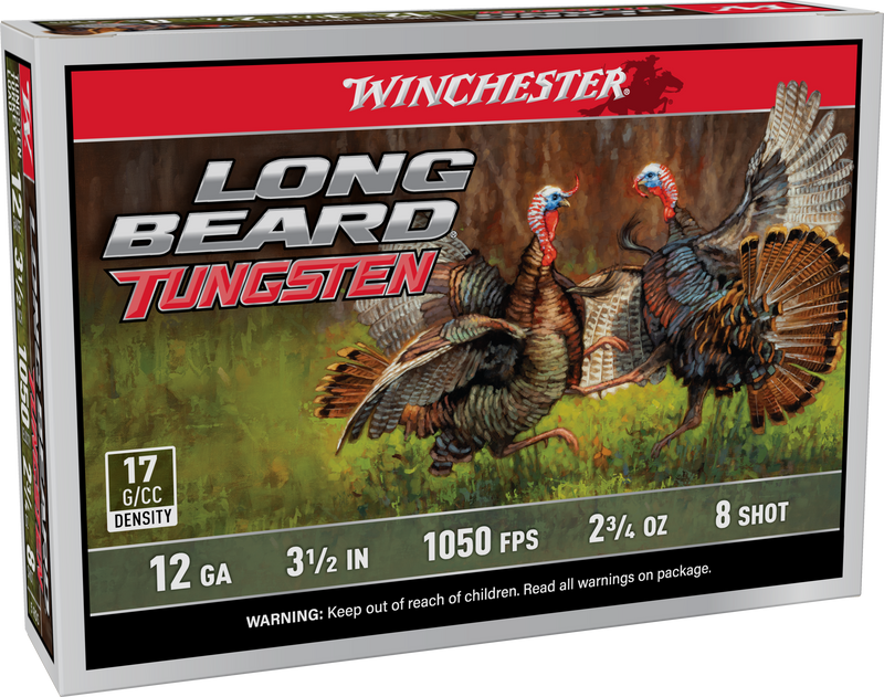 Winchester Long Beard Tungsten Plastic 12 Gauge 3.5" #8 Shot 5 Round Box - LBT12L8