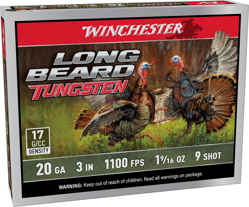 Winchester Long Beard Tungsten Plastic 20 Gauge 3" #9 Shot 5 Round Box - LBT2039