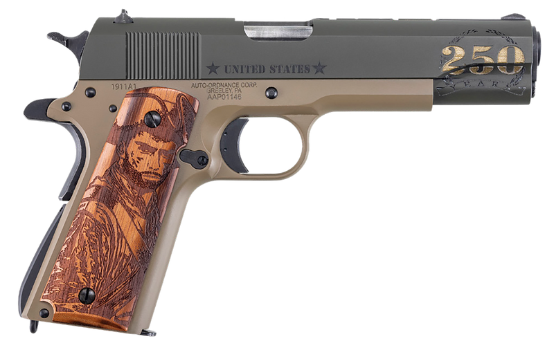 Auto Ordnance 1911 Army 250th Anniversary .45 ACP 5" 7+1 Pistol, OD Green/Coyote Tan Cerakote - 1911BKOC15