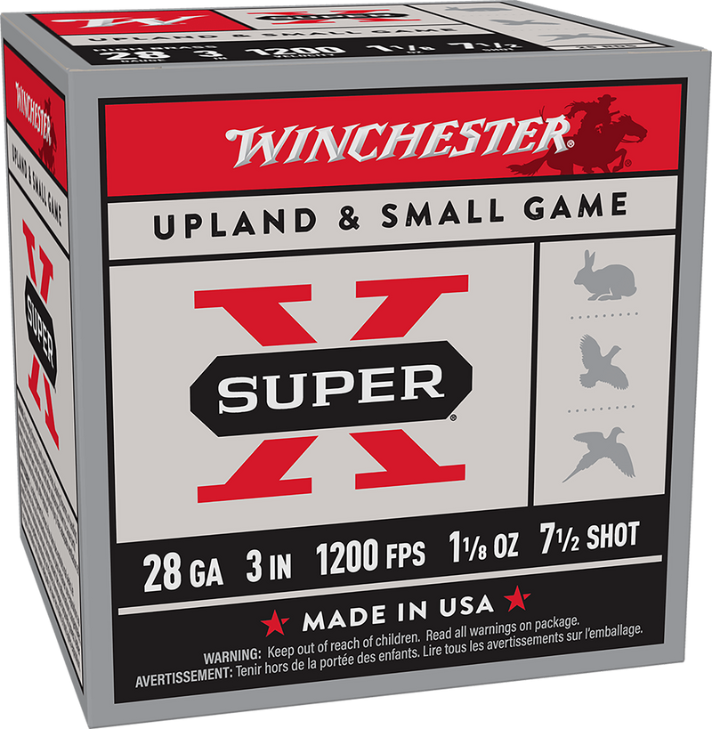 Winchester Super X Plastic 28 Gauge 3" 1-1/8 oz #7.5 Shot 25 Round Box - X2837