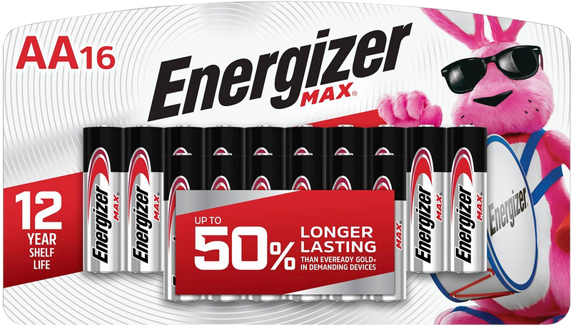Energizer Max AA Alkaline Batteries 16-Pack - E91LP16