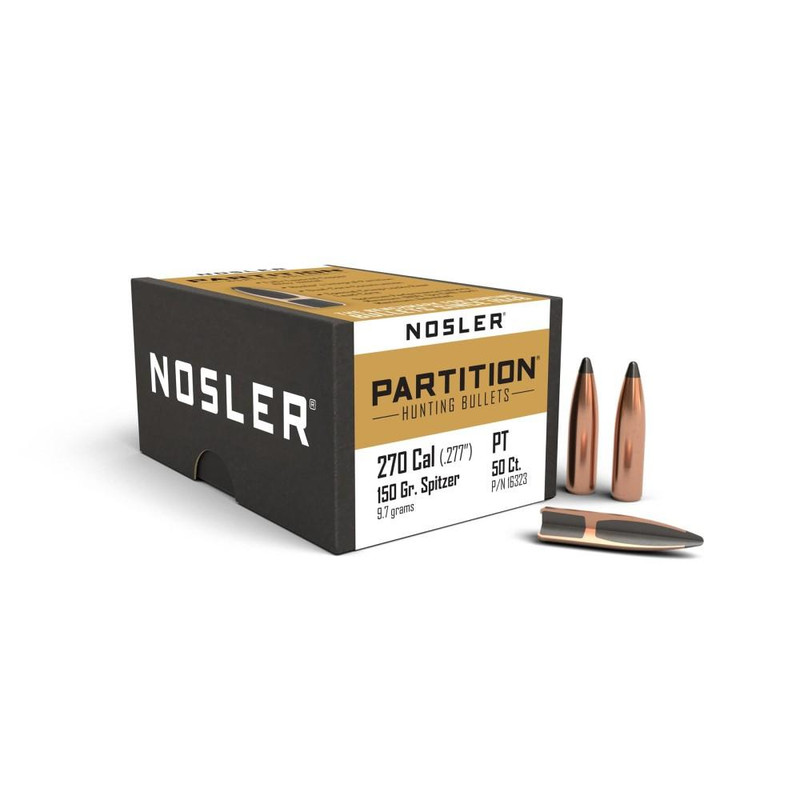 Nosler Partition .270 Cal 150 Grain Spitzer Point Bullets 50ct - NOS 16323