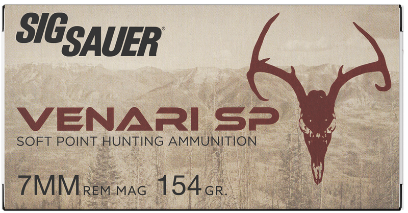 Sig Sauer Venari 7mm Rem Mag 154gr Soft Point Rifle Ammunition, 20/Box - V7MMSP15420