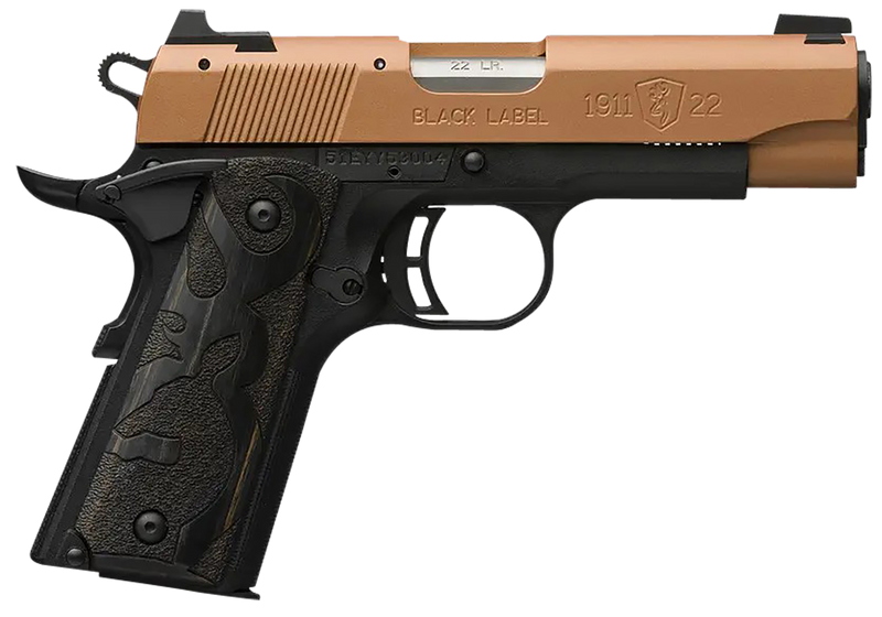 Browning 1911-22 Black Label Compact 22 LR 10+1 3.63" Pistol, Copper Cerakote/Black - 051896490