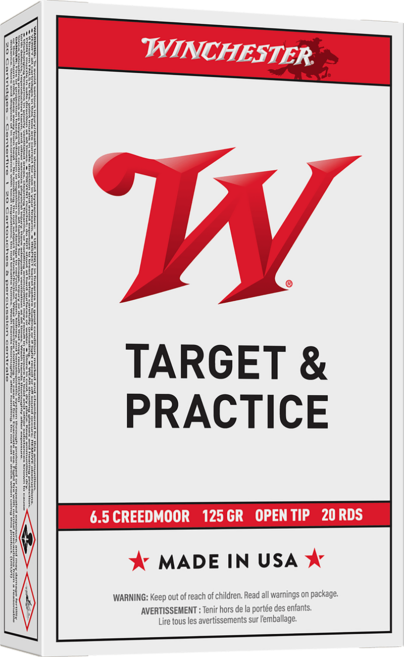 Winchester USA 6.5 Creedmoor 125gr Open Tip Range Rifle Ammo, 20rd Box - USA65CM