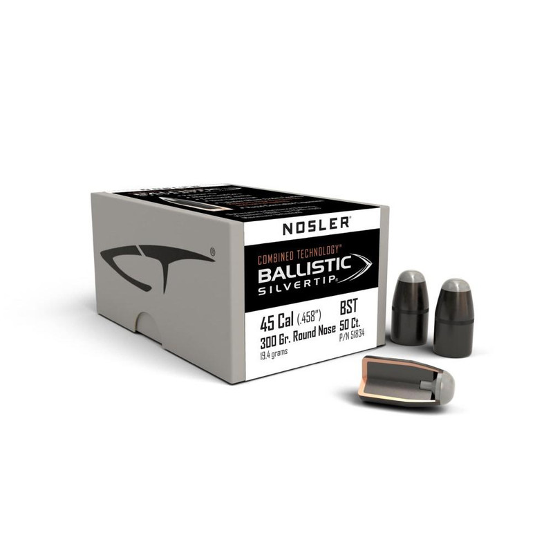 Nosler Ballistic SilverTip Hunting Rifle Bullets .45/70 Gov .458" 300 gr Round Nose - NOS 51834