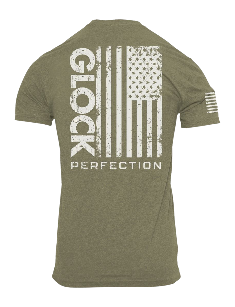 Glock Perfection Flag Tee Short Sleeve, Olive Drab Green - AP96401