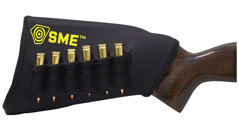 SME Rifle Stock Riser with Shell Loop, Black Neoprene - SMERSRSL