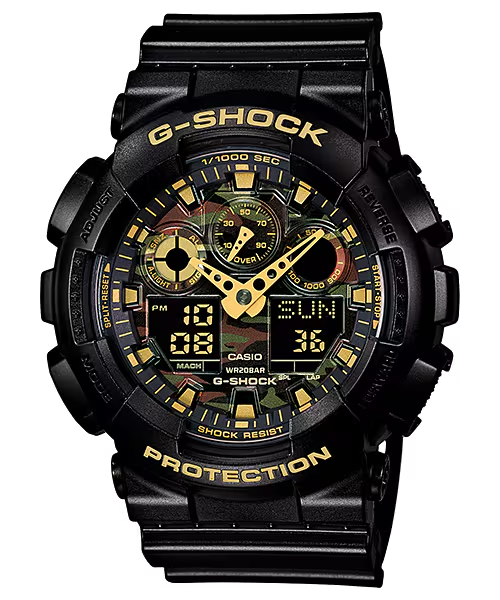 G-Shock GA100CF1A9 Analog Digital Watch Black/Camo - GA100CF1A9