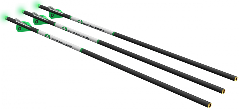 Centerpoint Premium Crossbow Arrows with Lighted Nocks, Green - AXCCA203PK
