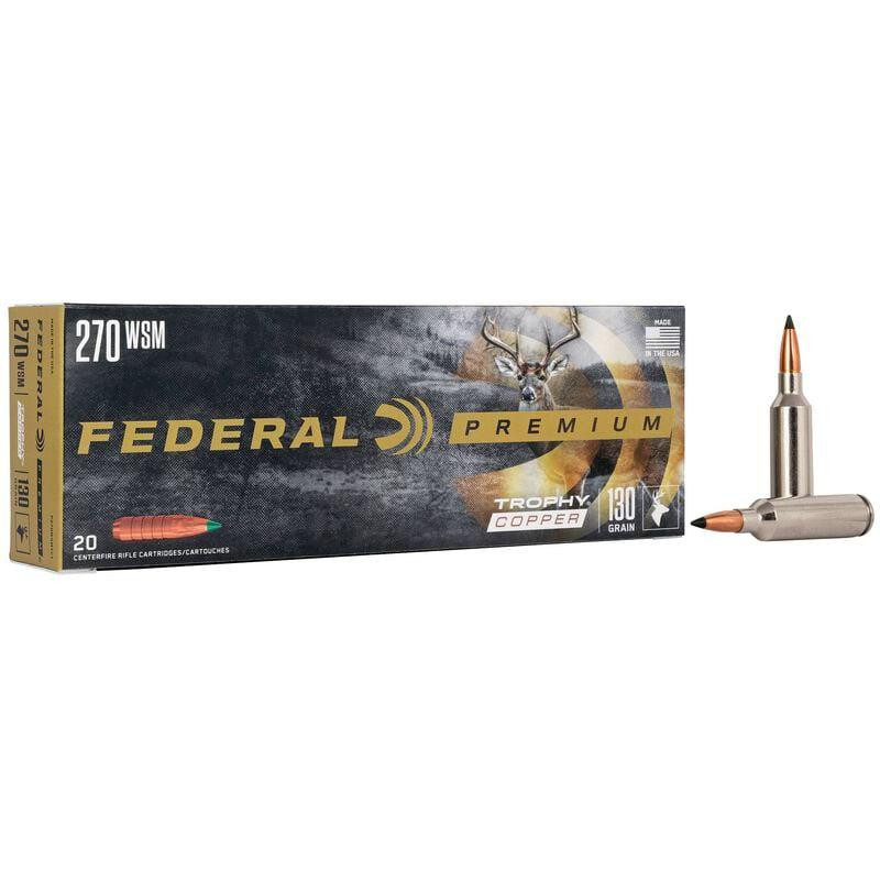 Federal Premium 270 WSM 130gr Trophy Copper Rifle Ammunition, 20/Box - P270WSMTC1