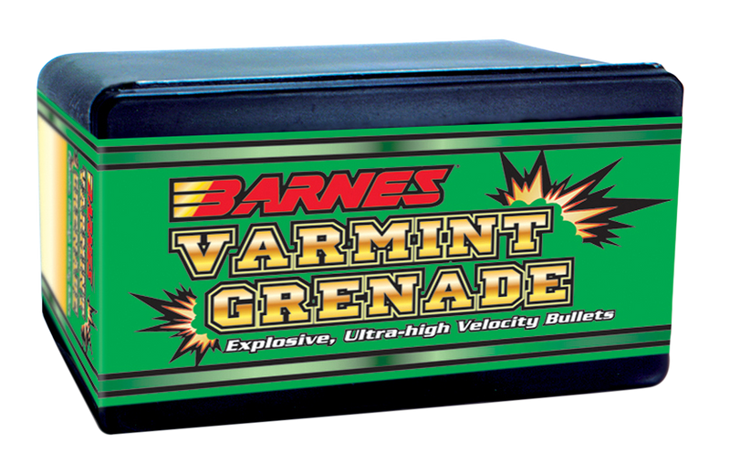 Barnes Varmint Grenade Ultra High Velocity .22 Cal 36gr Flat Base Hollow Point Rifle Bullets - 30171