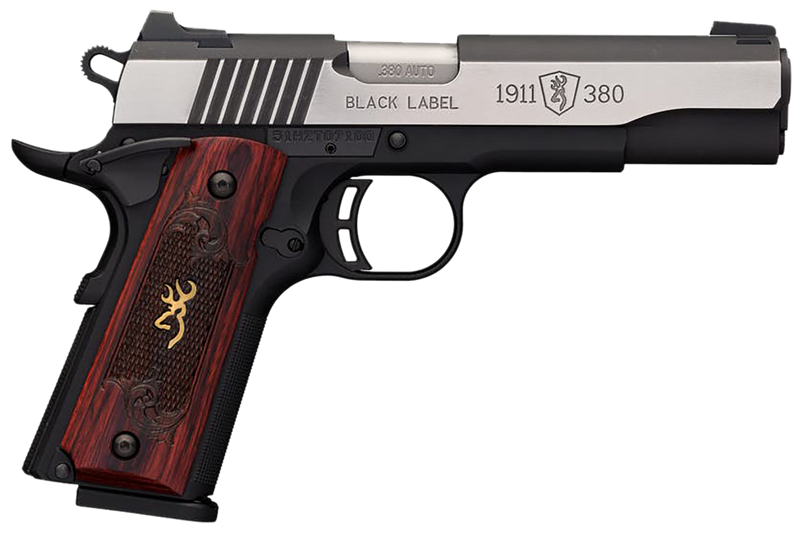 Browning 1911-380 Black Label Medallion Pro .380 ACP 4.25" 8+1 Pistol, Blackened Stainless/Matte Black - 051912492
