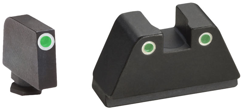AmeriGlo GL329 Optic Compatible Night Sight Set for Glock, Green Tritium with White Outline - GL329