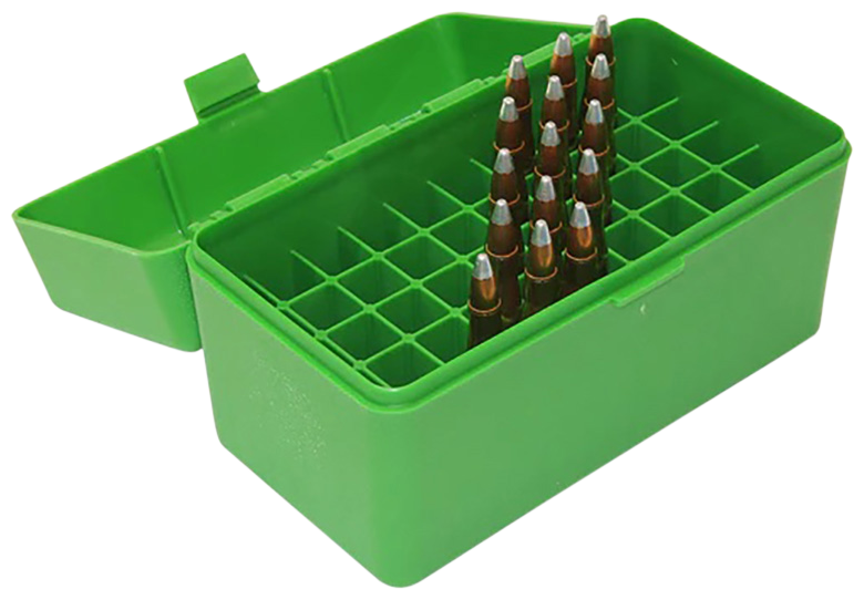 MTM Case-Gard Polypropylene Rifle Ammo Box Flip-Top 50 Round Green - RM5010