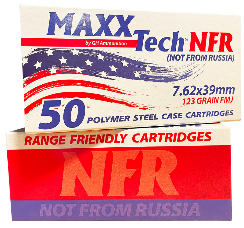 MaxxTech NFR 7.62x39mm 123gr Full Metal Jacket Rifle Ammunition, 50rd Box - MTNFR762