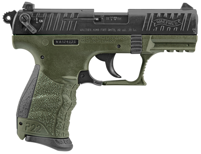 Walther Arms P22 Military .22 LR 3.42" 10+1 Pistol, OD Green/Black - 5120338