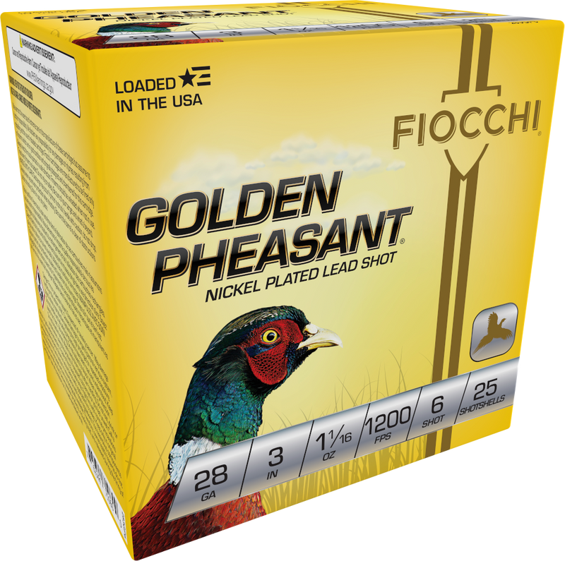 Fiocchi Golden Pheasant Extrema 28 Gauge 3" 1-1/16oz #6 Shot 25 Round Box - 283GP6