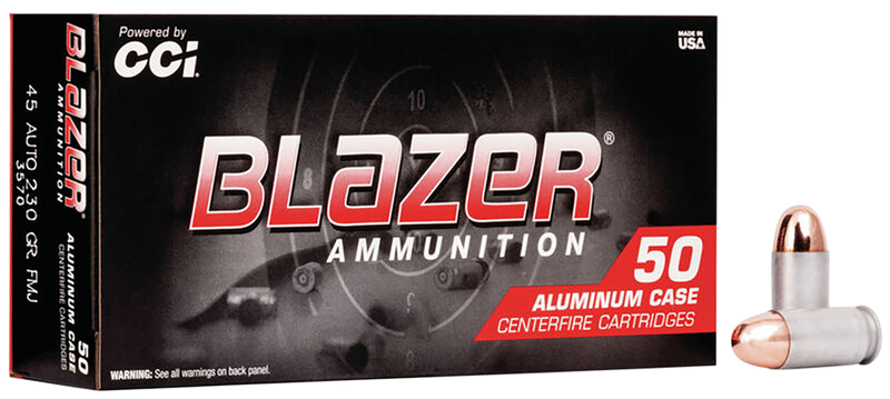 CCI Blazer 45 ACP 230gr Full Metal Jacket Handgun Ammunition 50/Box - 3570
