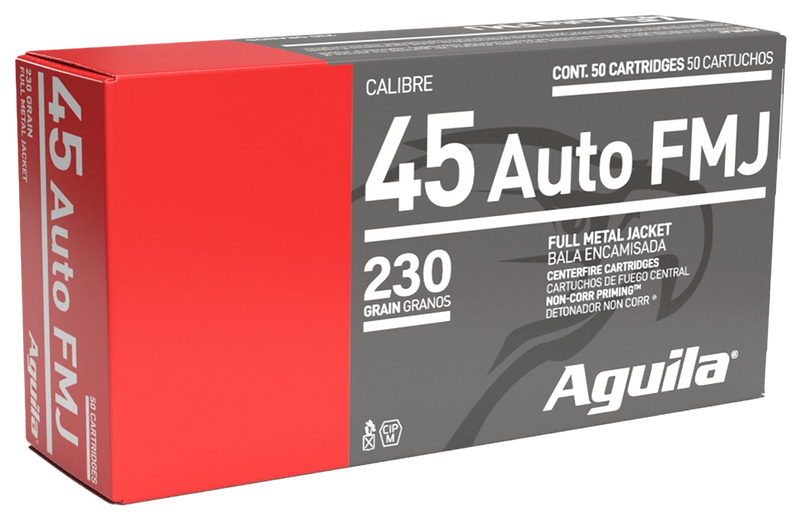 Aguila 45 ACP 230gr Full Metal Jacket Handgun Ammo, 50rd Box - 1E452110