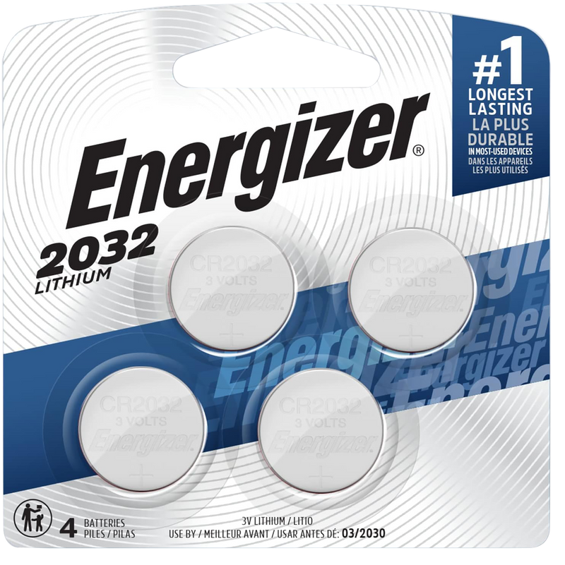Energizer CR2032 Lithium Battery Silver 3.0V - 2032BP4C3
