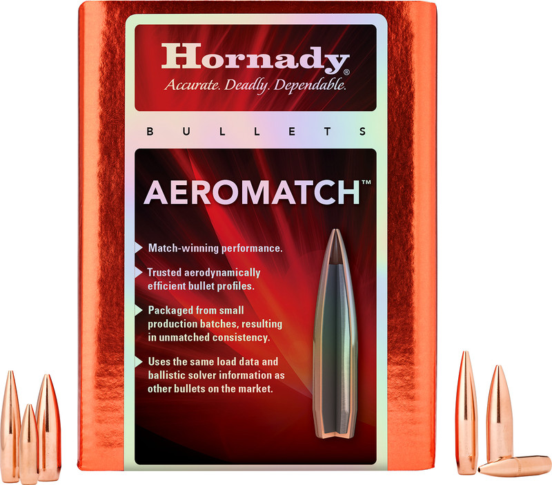 Hornady Aeromatch 6.5mm .264 140 gr Reloading Bullets - 263031