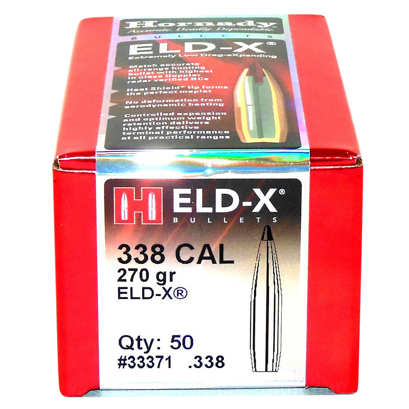 Hornady ELD-X Reloading Bullets 338 Cal 270 Grain - 33371