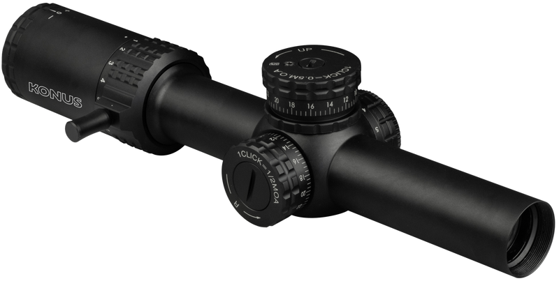 Konus Sultan 1-10x24 30mm Illuminated Ballistic Circle Riflescope, Matte Black - 7193