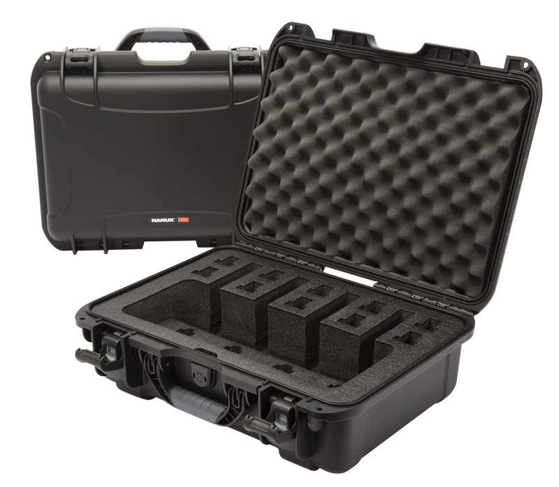 Nanuk 925 4 UP Pistol Case Waterproof Black Resin with Closed-Cell Foam Padding - 9254UP1
