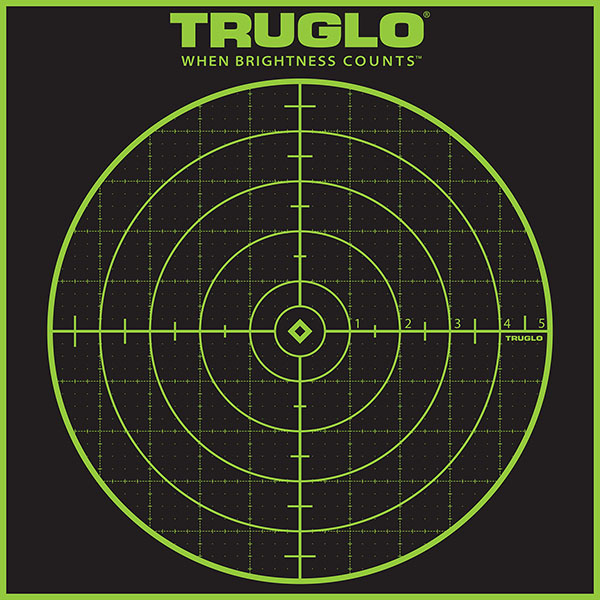 Truglo Tru-See Grid Self-Adhesive Bullseye Target 12" x 12" Black/Green - TG10A12