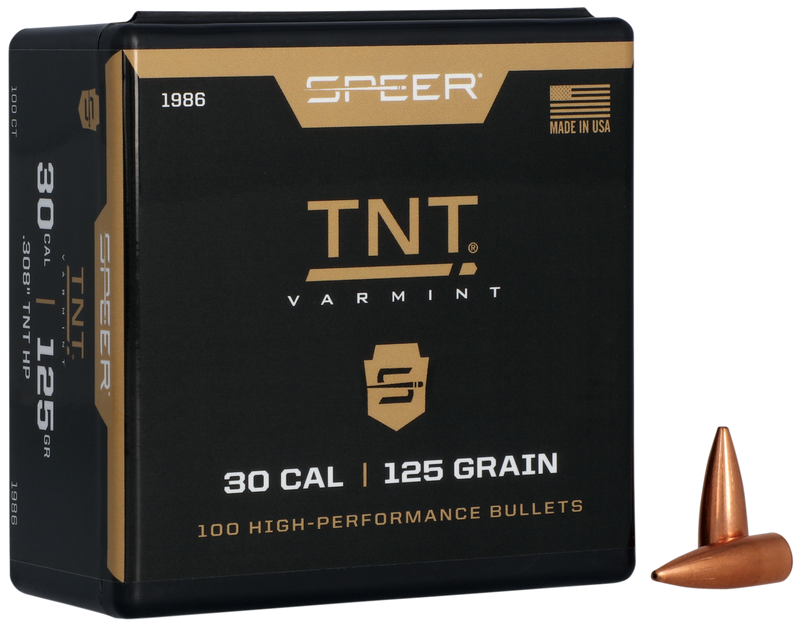 Speer TNT Jacketed Hollow Point .30 Caliber 125gr Reloading Bullets - 1986