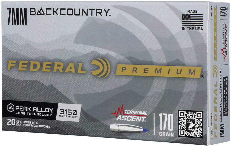 Federal BackCountry 7mm BC 170gr Terminal Ascent Rifle Ammo, 20-Round Box - P7BCTA3