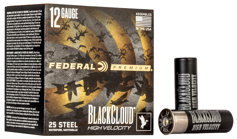 Federal Black Cloud FS Steel High Velocity 12 Gauge 3" 1 1/8oz BB Shot 25 Round Box - PWBXH143BB