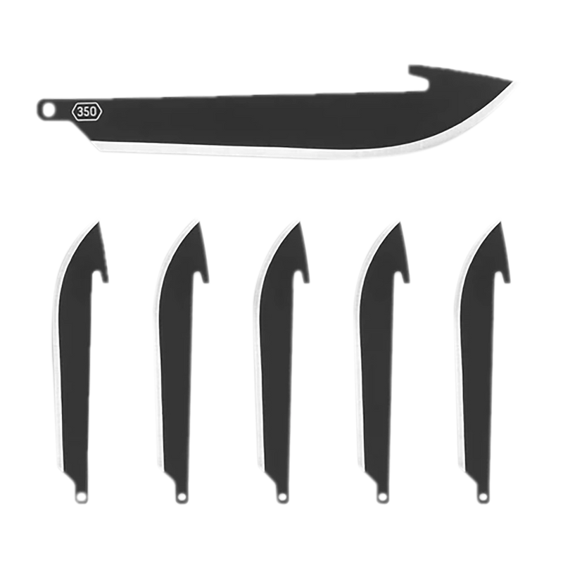 Outdoor Edge Drop Point Replacement Blades 3.5" 6-Pack Black - RR35K6C